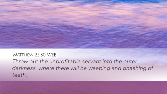 Matthew 25:30 WEB Bible Verse Image