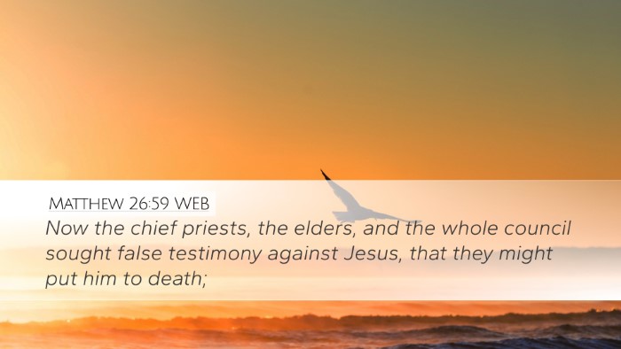 Matthew 26:59 WEB Bible Verse Image