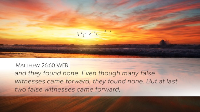 Matthew 26:60 WEB Bible Verse Image