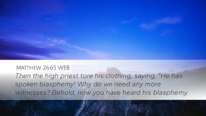 Matthew 26:65 WEB Bible Verse Image