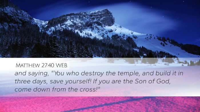 Matthew 27:40 WEB Bible Verse Image