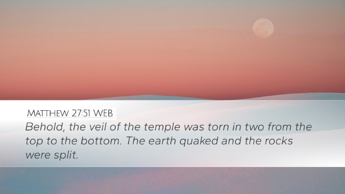 Matthew 27:51 WEB Bible Verse Image