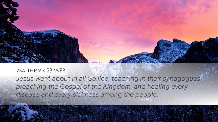 Matthew 4:23 WEB Bible Verse Image