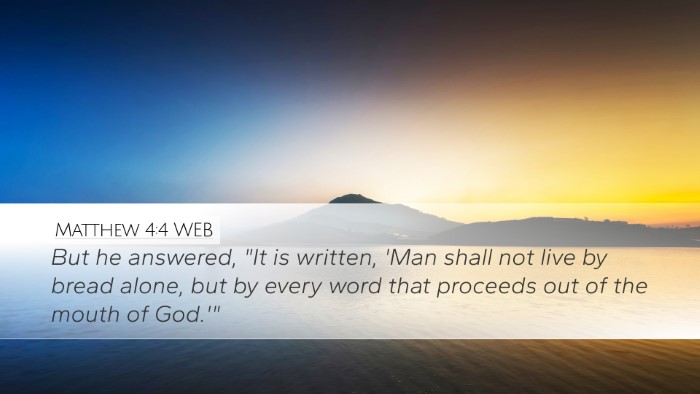 Matthew 4:4 WEB Bible Verse Image