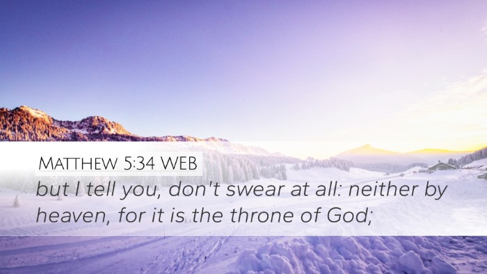 Matthew 5:34 WEB Bible Verse Image