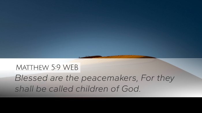 Matthew 5:9 WEB Bible Verse Image