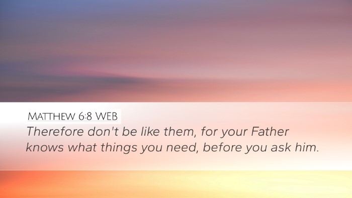 Matthew 6:8 WEB Bible Verse Image