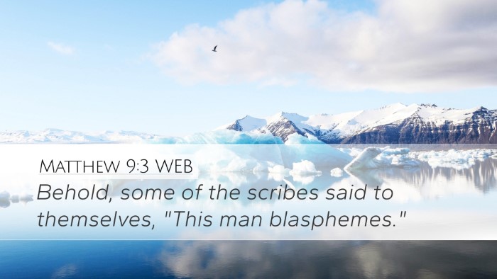 Matthew 9:3 WEB Bible Verse Image