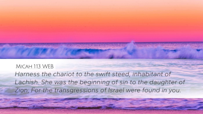 Micah 1:13 WEB Bible Verse Image