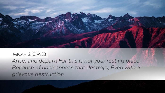 Micah 2:10 WEB Bible Verse Image