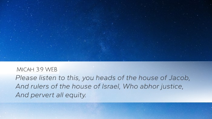 Micah 3:9 WEB Bible Verse Image