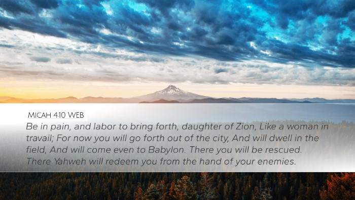 Micah 4:10 WEB Bible Verse Image