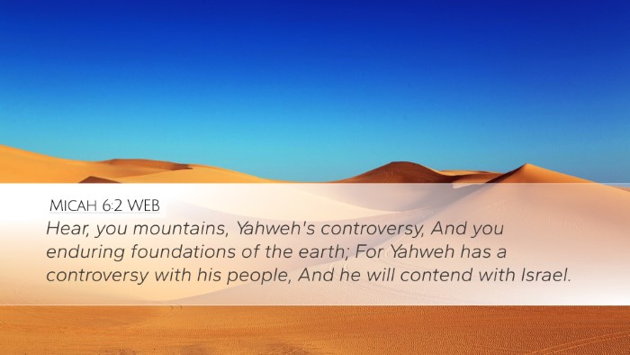 Micah 6:2 WEB Bible Verse Image