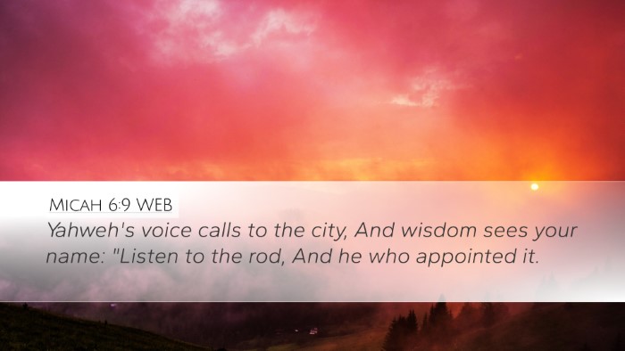 Micah 6:9 WEB Bible Verse Image