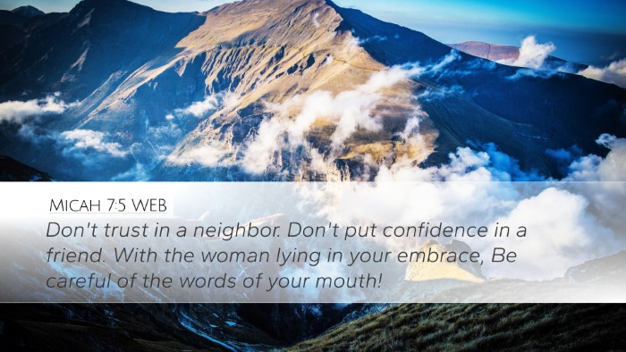 Micah 7:5 WEB Bible Verse Image