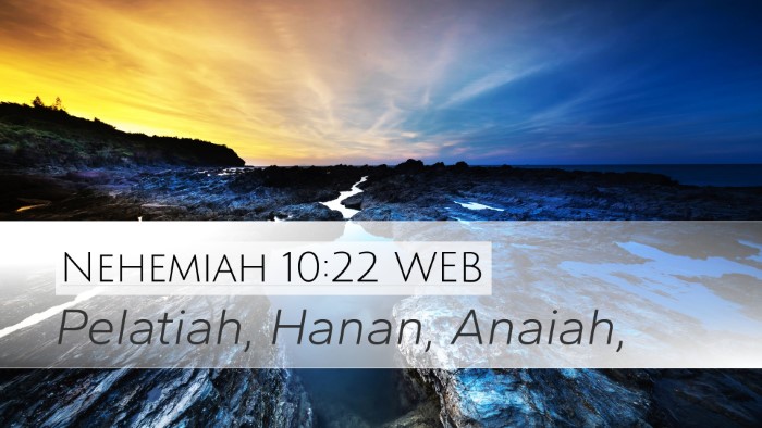 Nehemiah 10:22 WEB Bible Verse Image
