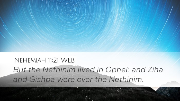 Nehemiah 11:21 WEB Desktop Wallpaper - But the Nethinim lived in Ophel: and Ziha and - Desktop Bible Verse Wallpaper