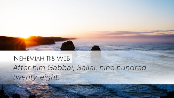 Nehemiah 11:8 WEB Desktop Wallpaper - After him Gabbai, Sallai, nine hundred - Desktop Bible Verse Wallpaper