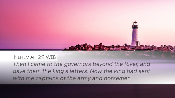 Nehemiah 2:9 WEB Desktop Wallpaper - Then I came to the governors beyond the River, - Desktop Bible Verse Wallpaper