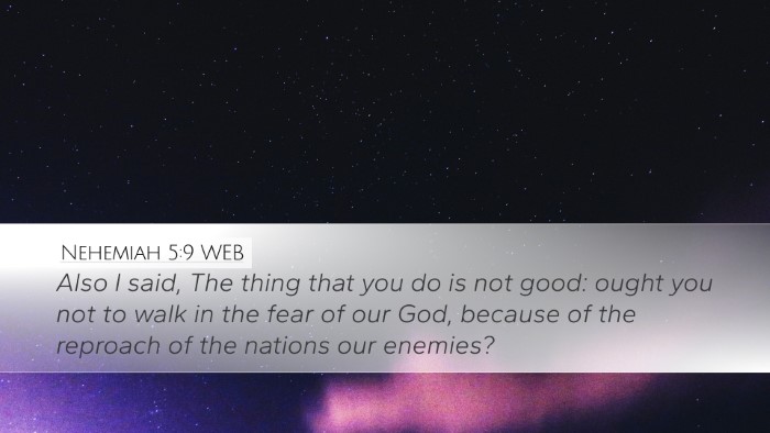 Nehemiah 5:9 WEB Bible Verse Image