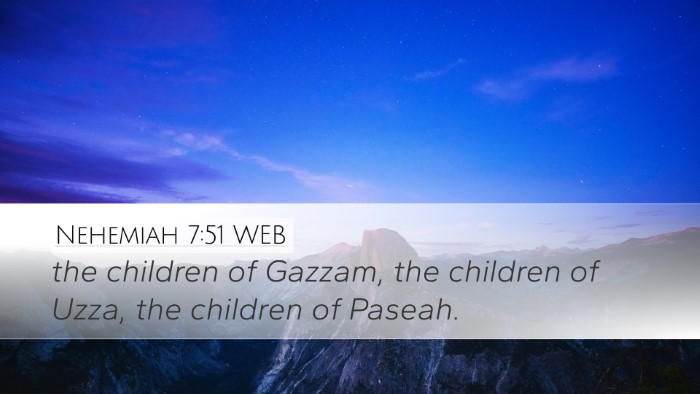 Nehemiah 7:51 WEB Desktop Wallpaper - the children of Gazzam, the children of Uzza, the - Desktop Bible Verse Wallpaper