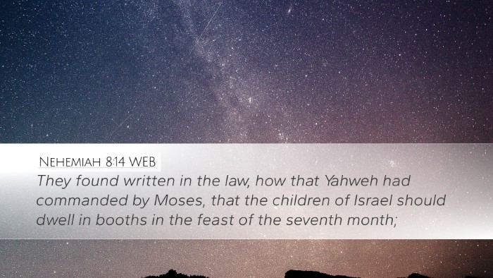Nehemiah 8:14 WEB Bible Verse Image