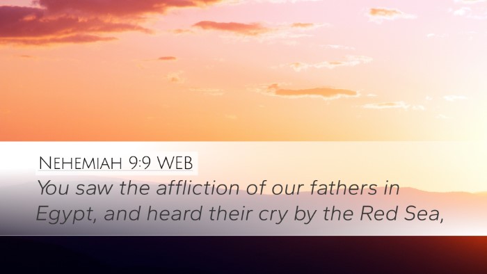 Nehemiah 9:9 WEB Desktop Wallpaper - You saw the affliction of our fathers in Egypt, - Desktop Bible Verse Wallpaper