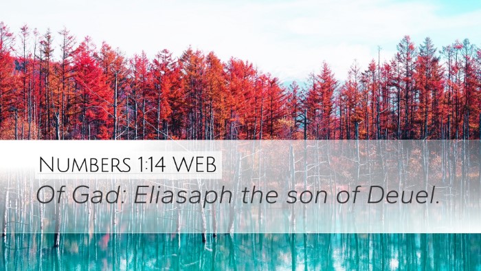 Numbers 1:14 WEB Desktop Wallpaper - Of Gad: Eliasaph the son of - Desktop Bible Verse Wallpaper