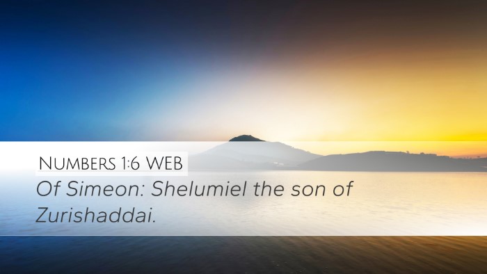 Numbers 1:6 WEB Desktop Wallpaper - Of Simeon: Shelumiel the son of - Desktop Bible Verse Wallpaper