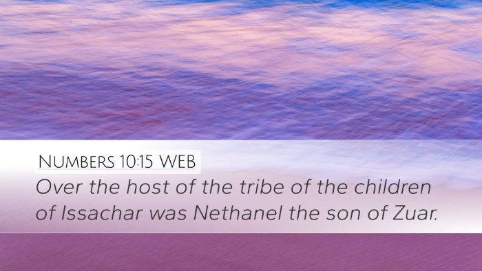 Numbers 10:15 WEB Bible Verse Image