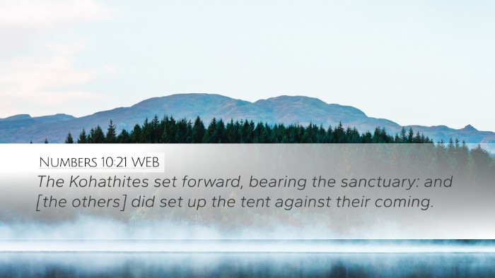 Numbers 10:21 WEB Bible Verse Image