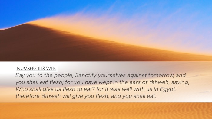 Numbers 11:18 WEB Bible Verse Image