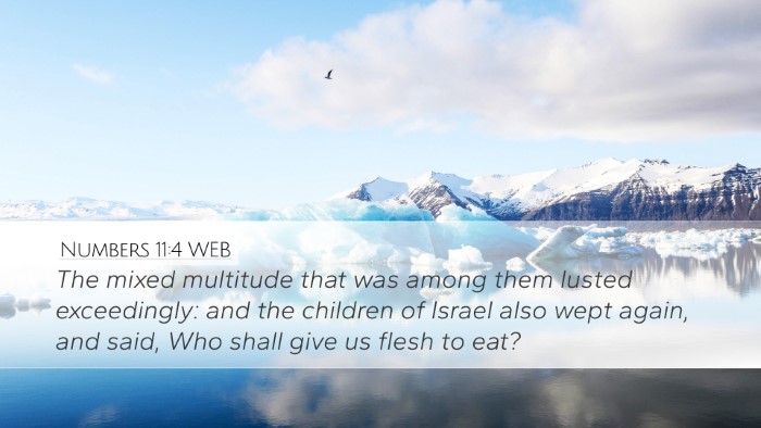 Numbers 11:4 WEB Bible Verse Image