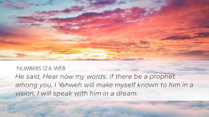 Numbers 12:6 WEB Bible Verse Image