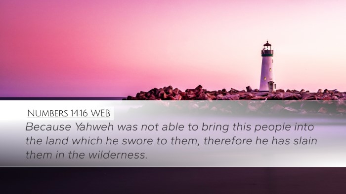 Numbers 14:16 WEB Bible Verse Image