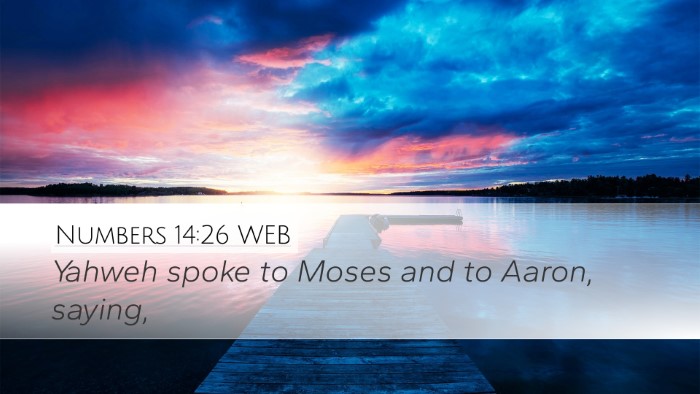 Numbers 14:26 WEB Desktop Wallpaper - Yahweh spoke to Moses and to Aaron, - Desktop Bible Verse Wallpaper