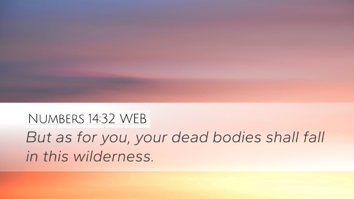 Numbers 14:32 WEB Bible Verse Image
