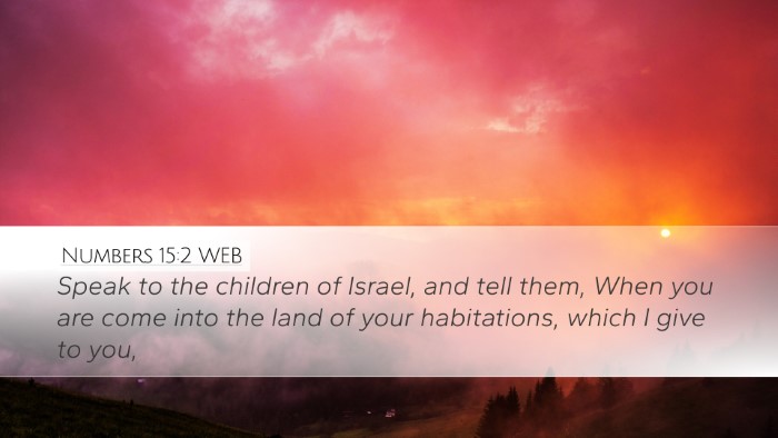 Numbers 15:2 WEB Bible Verse Image
