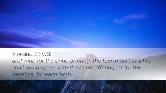 Numbers 15:5 WEB Bible Verse Image