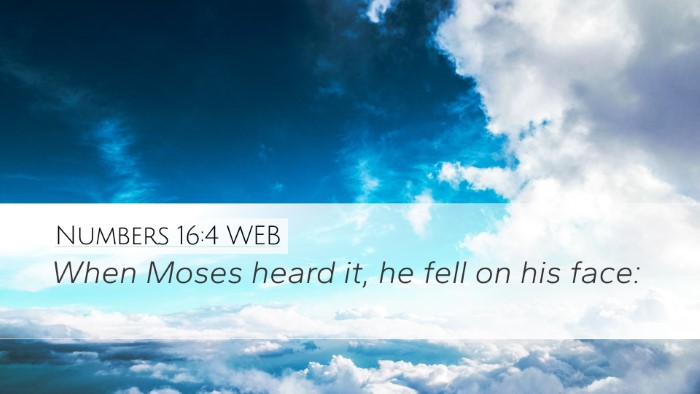Numbers 16:4 WEB Bible Verse Image