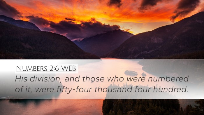 Numbers 2:6 WEB Bible Verse Image