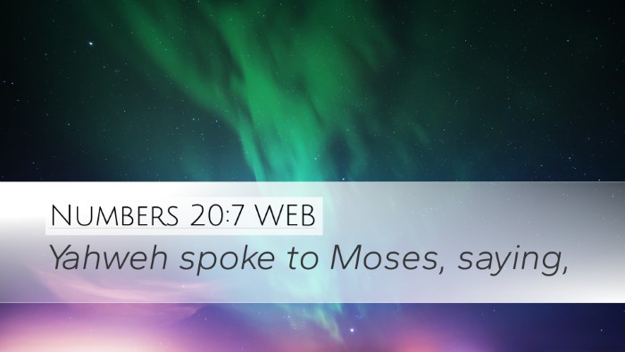 Numbers 20:7 WEB Bible Verse Image