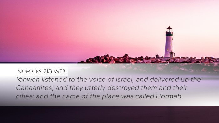 Numbers 21:3 WEB Bible Verse Image
