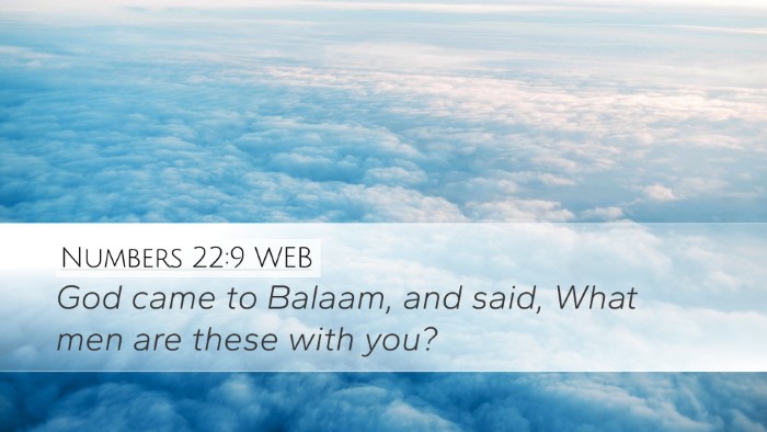 Numbers 22:9 WEB Desktop Wallpaper - God came to Balaam, and said, What men are these - Desktop Bible Verse Wallpaper