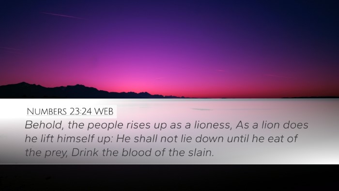 Numbers 23:24 WEB Bible Verse Image