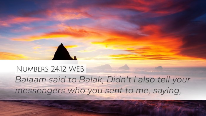 Numbers 24:12 WEB Bible Verse Image