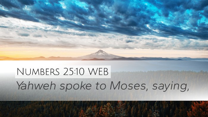 Numbers 25:10 WEB Desktop Wallpaper - Yahweh spoke to Moses, - Desktop Bible Verse Wallpaper