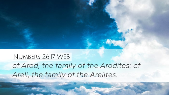 Numbers 26:17 WEB Desktop Wallpaper - of Arod, the family of the Arodites; of Areli, - Desktop Bible Verse Wallpaper