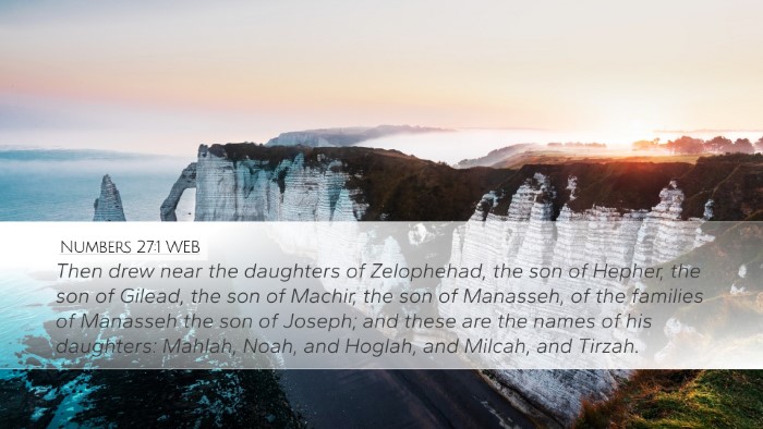Numbers 27:1 WEB Bible Verse Image
