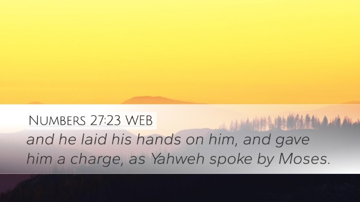 Numbers 27:23 WEB Bible Verse Image